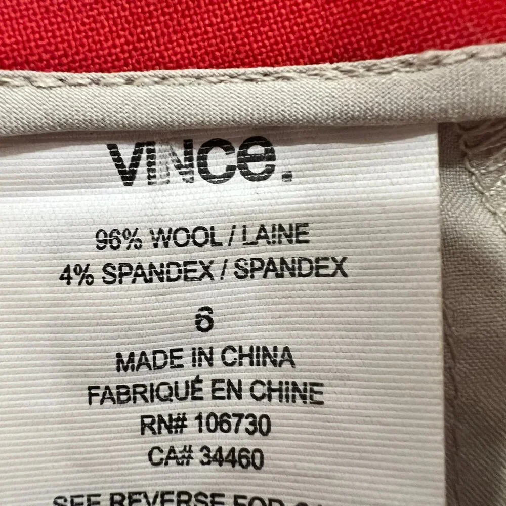 Vince Geranium Red Track Trouser SZ 6 - Picture 9 of 9